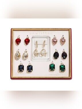 UnwrittenMulti-Color Glass Mix and Match Hoop Earring Set